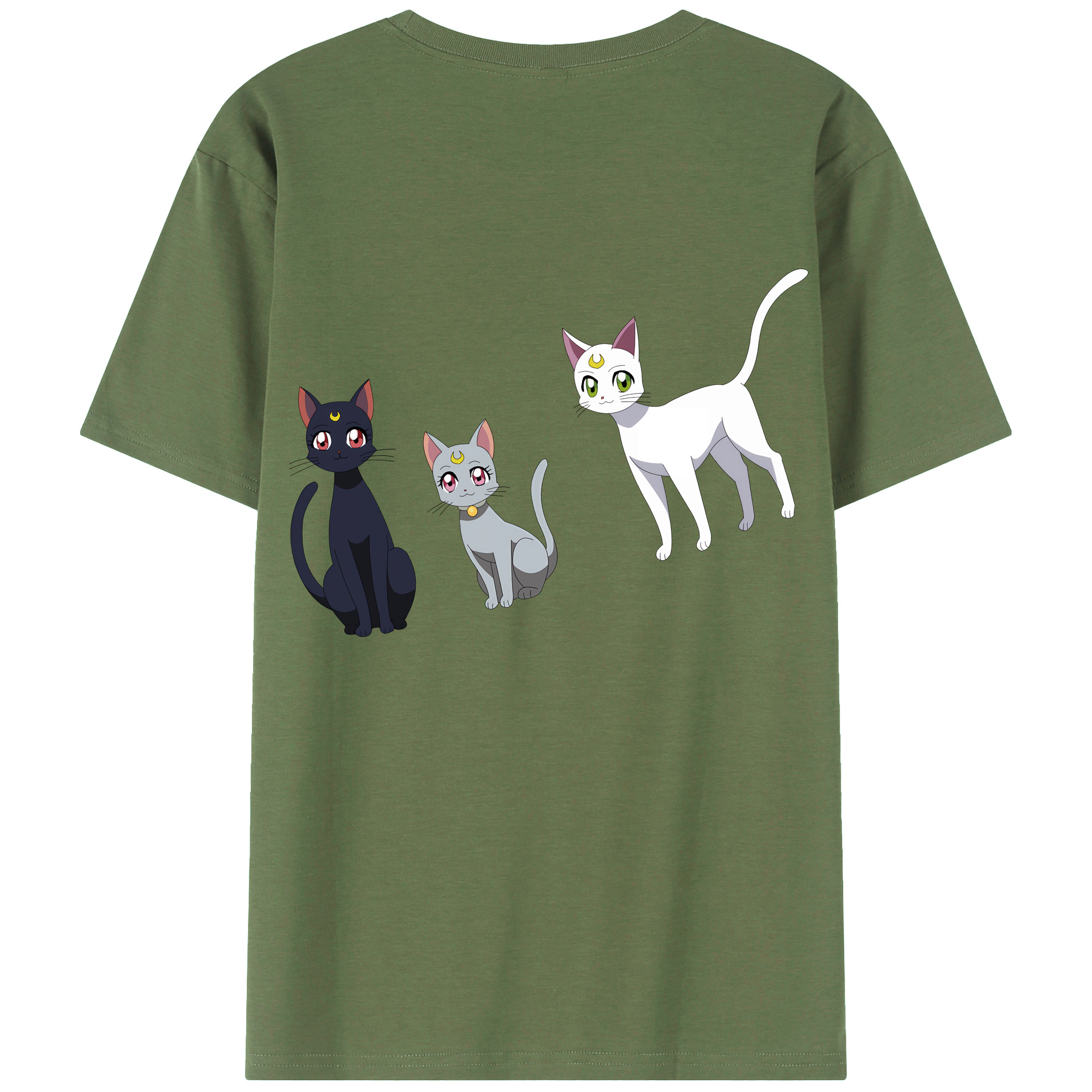 （画像用） 美少女戦士セーラームーン Sailor Moon 綿100％ メンズ半袖Tシャツ（バックプリント） 通気性